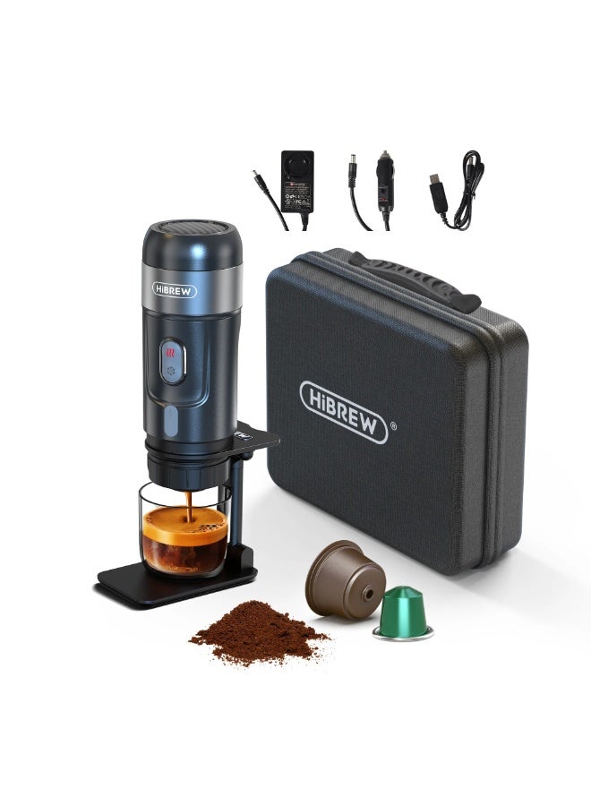 هيبرو ماكينة قهوة محمولة للسيارة HiBREW H4A 3 في 1 تعمل بجهد 12 فولت تيار مستمر، ماكينة إسبريسو لقهوة نسبريسو ودولتشي غوستو والقهوة المطحونة - Image 5